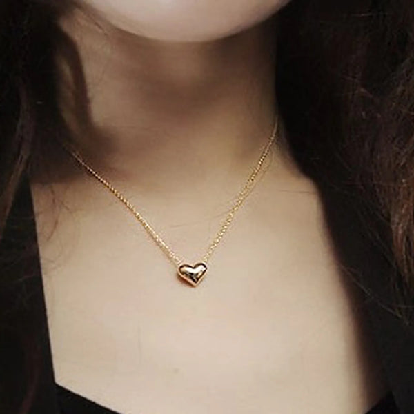 Stainless Steel Heart Shape Necklace |  Love Heart Pendant Necklace | Girls & Women Fashion - Silver